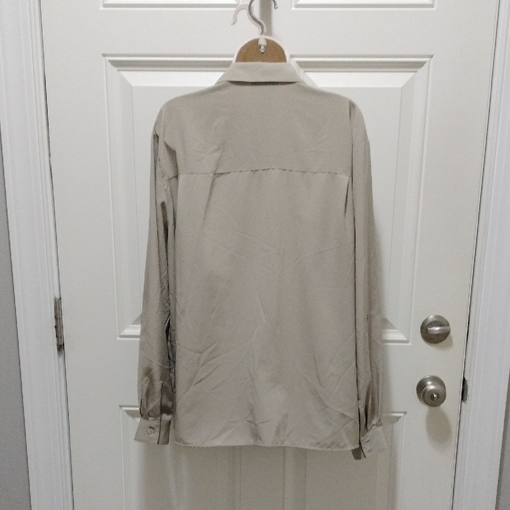 Notations Beige Button-Up Blouse - image 2